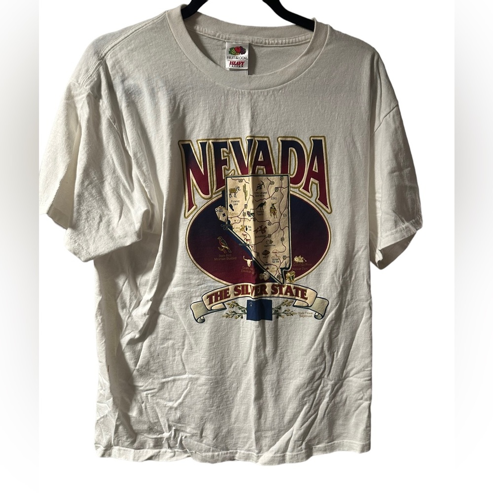 Vintage Nevada state puff print tee size L EUC